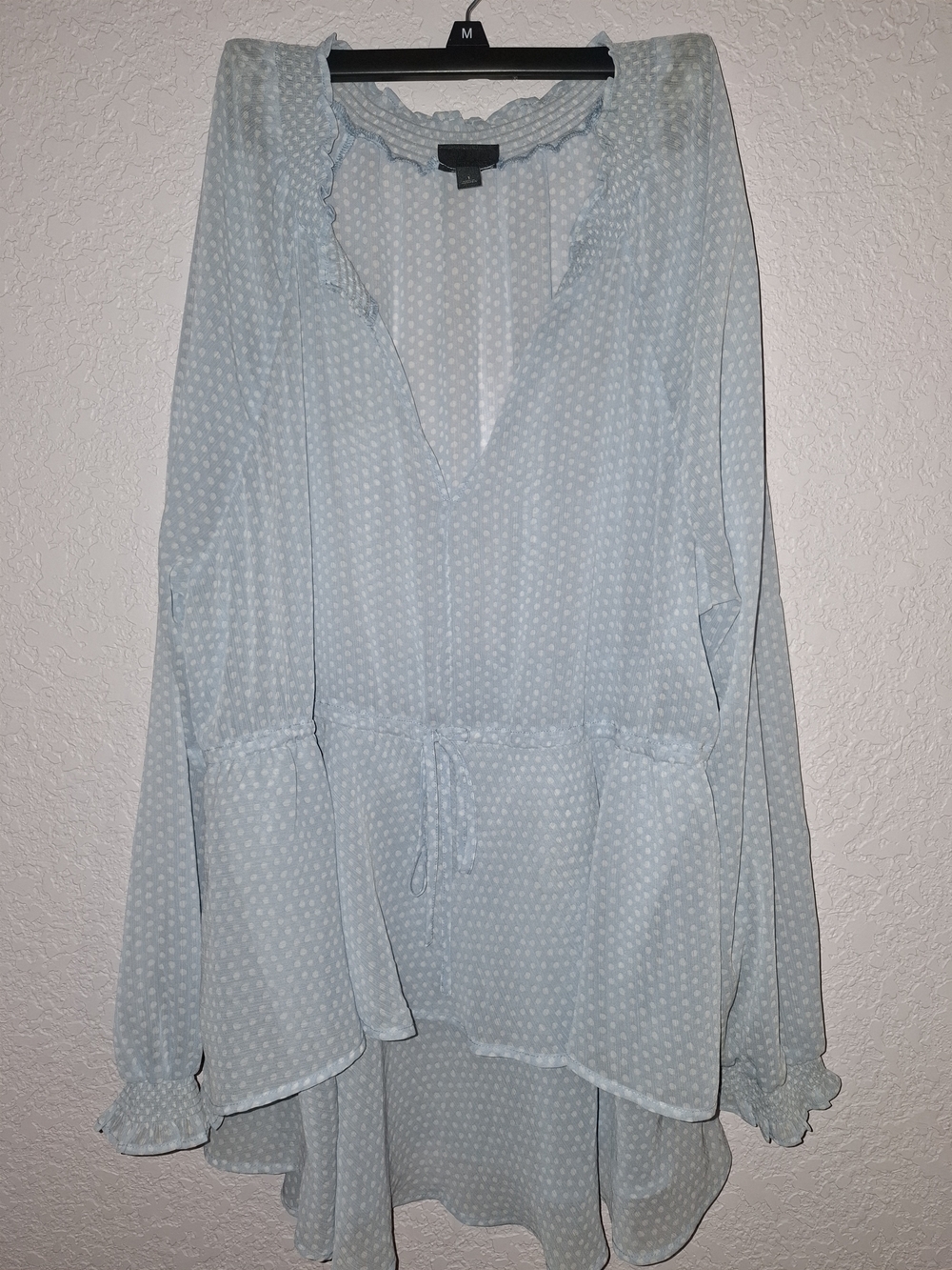 torrid Light Blue Polka Dot Peplum Tunic